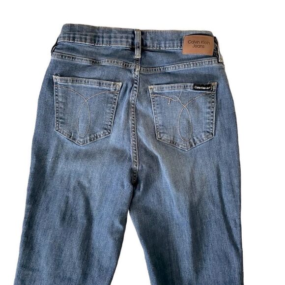 Calvin Klein Straight Leg Mid-Rise Denim Blue Jeans Size 4/27 - Picture 7 of 11
